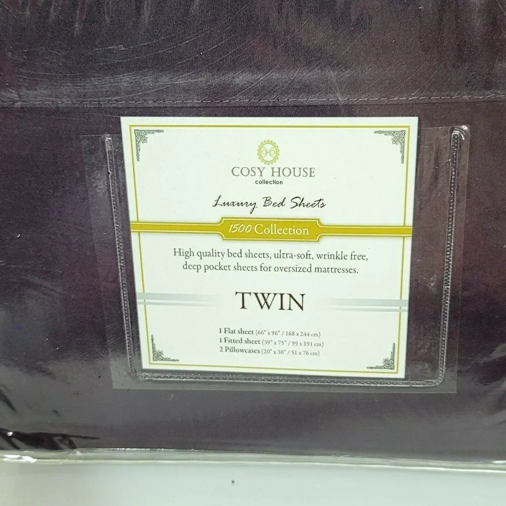 Cosy House 1500 Series Purple TWIN Sheet Set Hypoallergenic‎ Anti-Microbial